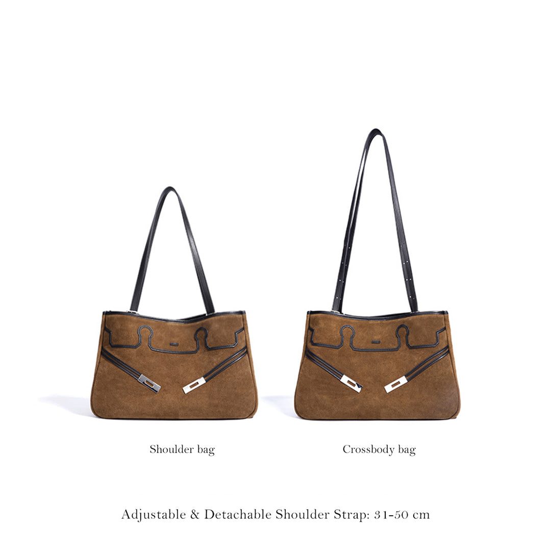 Suede Leather Heritage Tote Bag