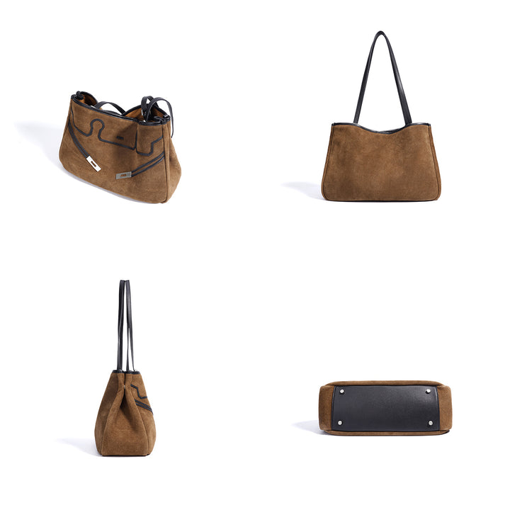 Suede Leather Heritage Tote Bag