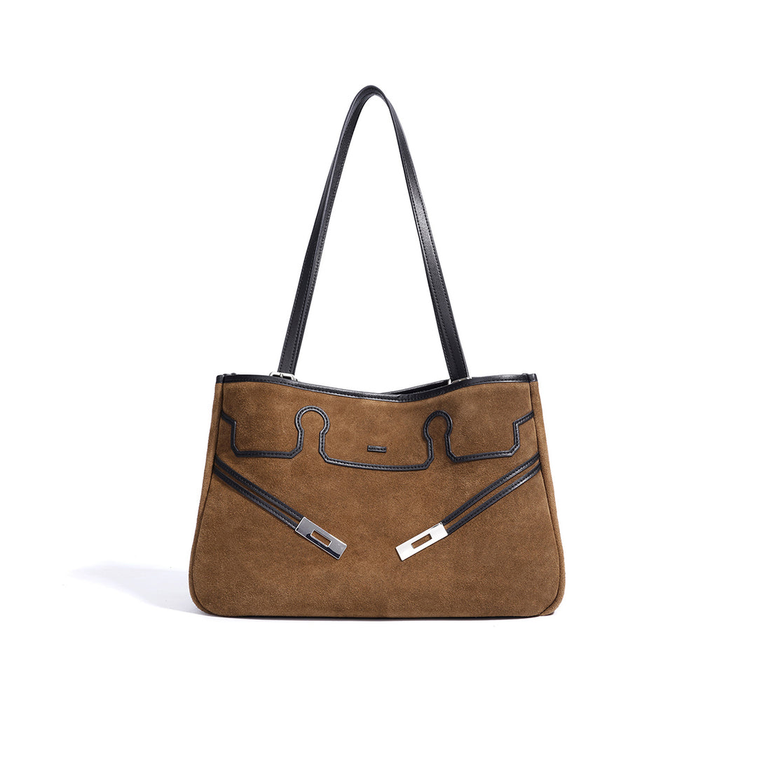 Suede Leather Heritage Tote Bag
