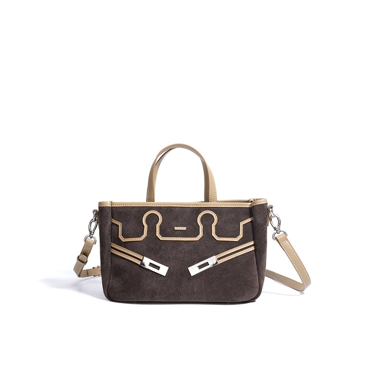 Suede Leather Heritage Tote Bag