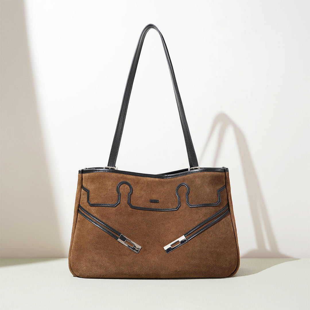 Suede Leather Heritage Tote Bag