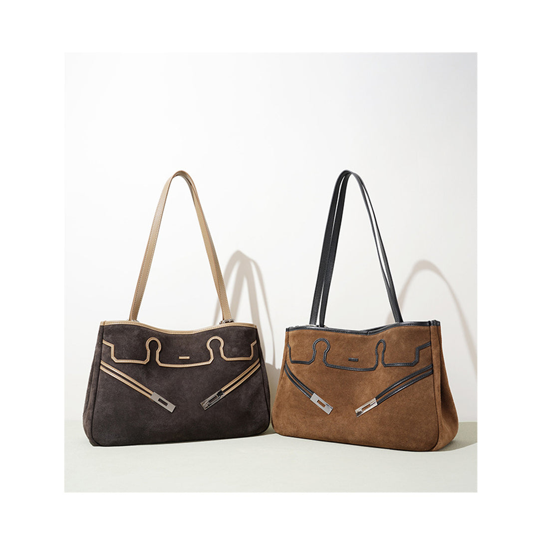 Suede Leather Heritage Tote Bag