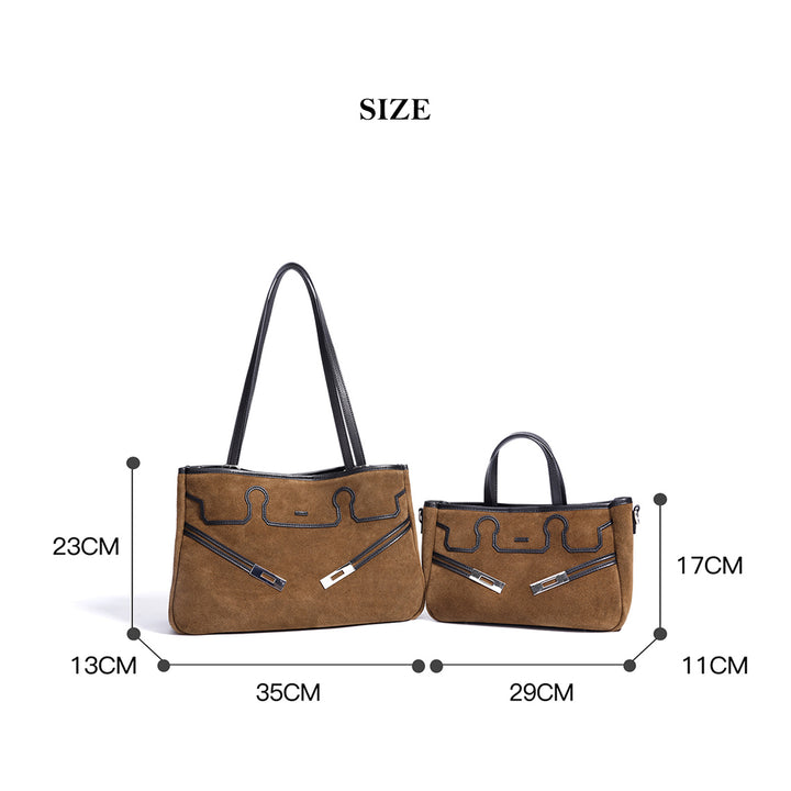 Suede Leather Heritage Tote Bag