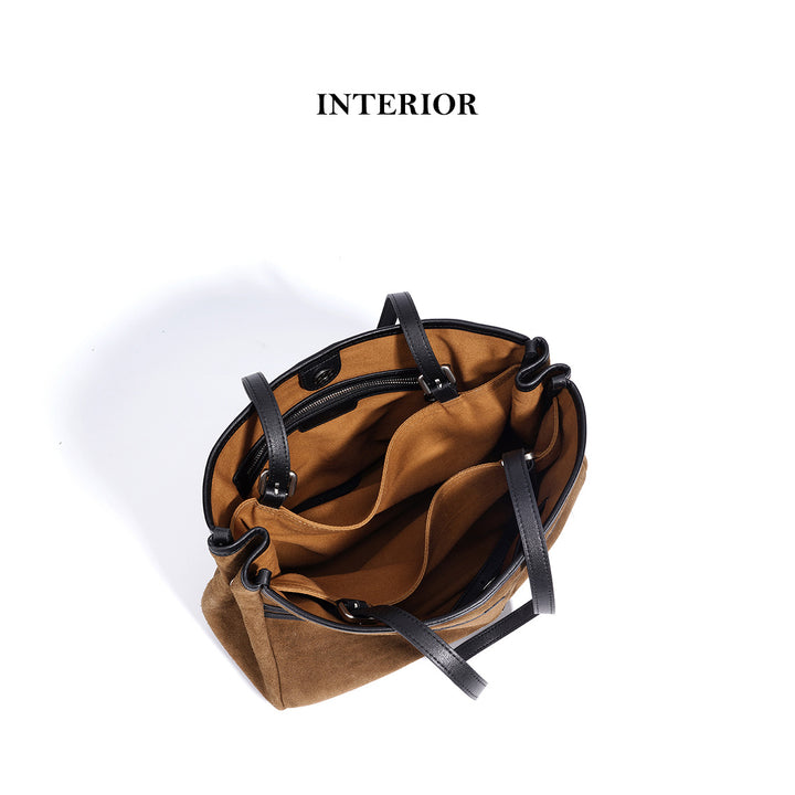 Suede Leather Heritage Tote Bag