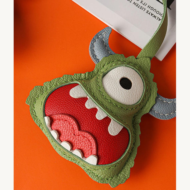 Green Leather Monster Charm Pendants | Small Leather Projects - POPSEWING®