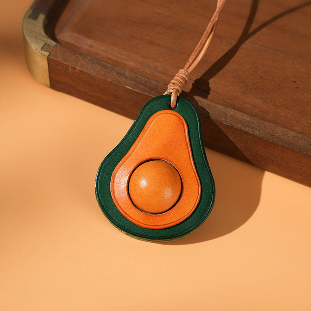 Handmade Leather Avocado Bag Charm Lovely Design Leather Crafts - POPSEWING®