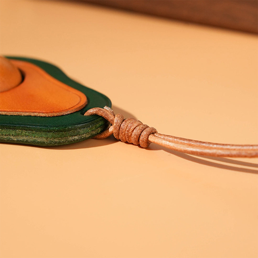 Real Leather Cute Avocado Bag Charm for Backpack