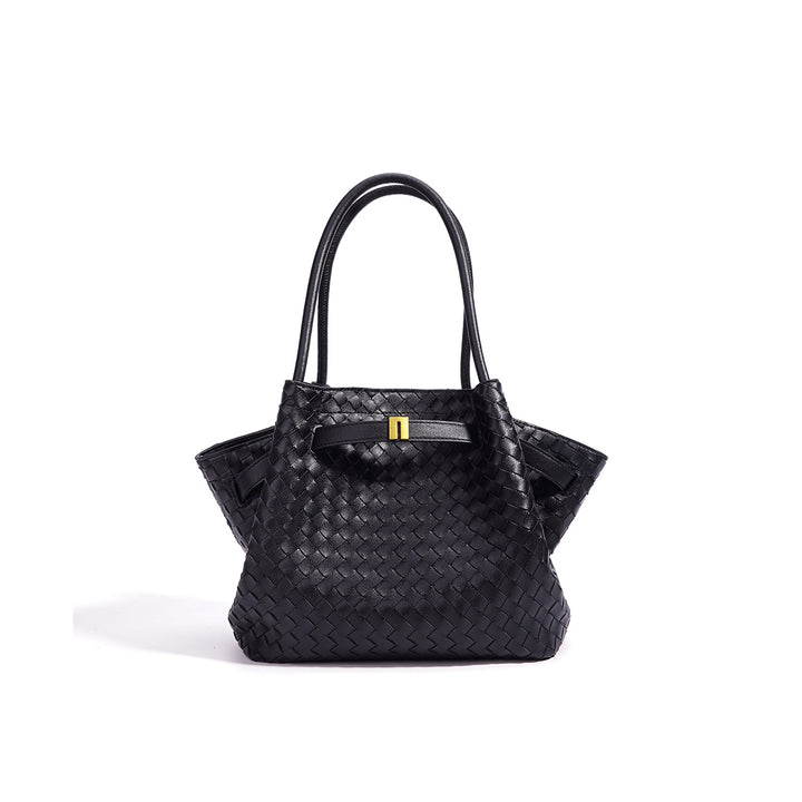 Top Grain Leather Wings Woven Handbag