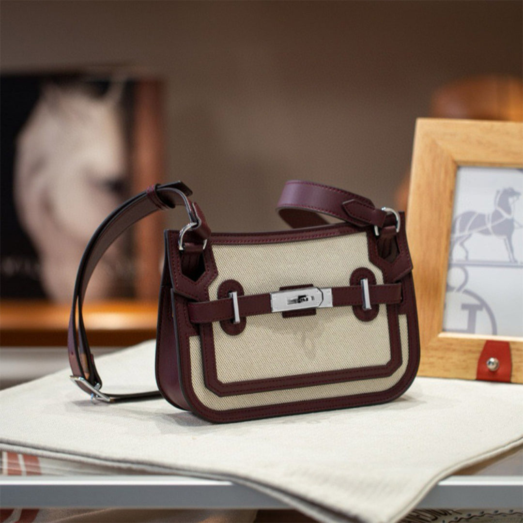 Canvas Leather Inspired Mini Crossbody Bag