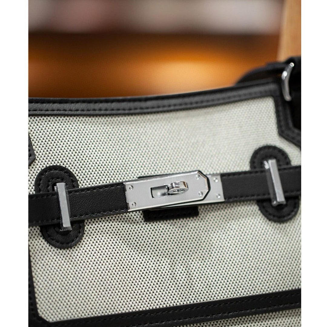 Canvas Leather Inspired Mini Crossbody Bag