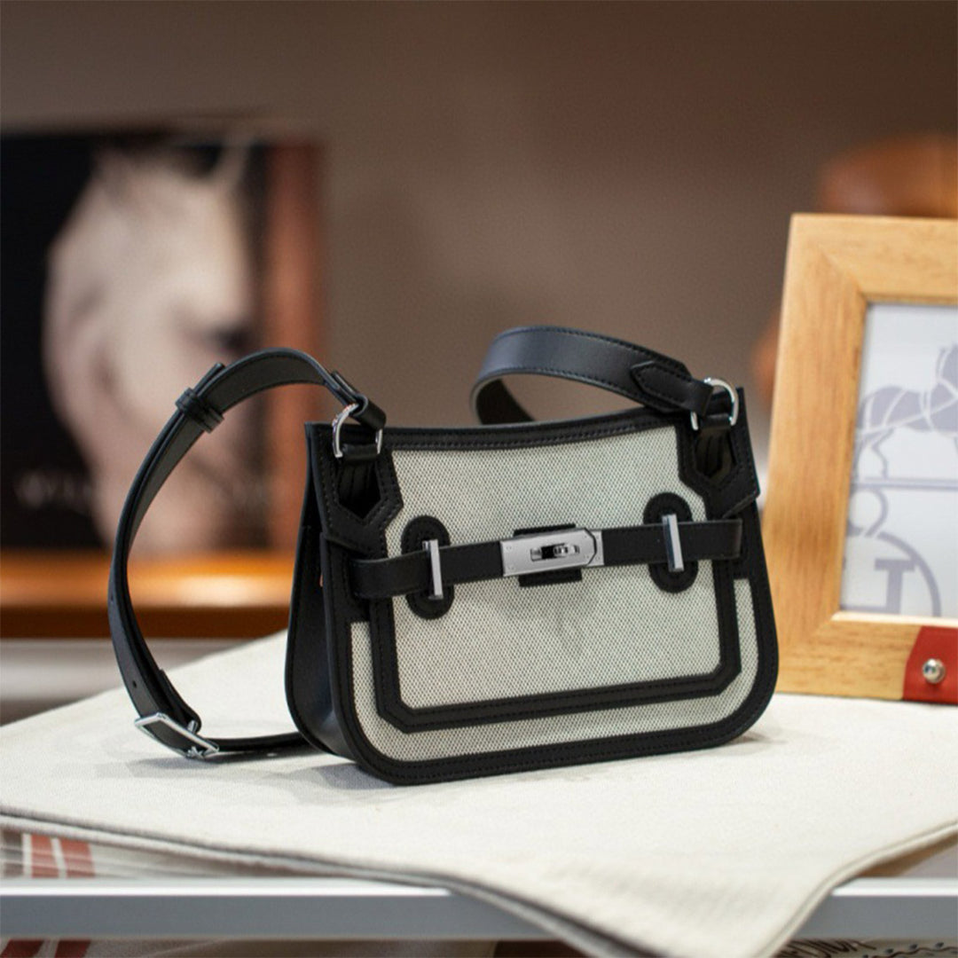 Canvas Leather Inspired Mini Crossbody Bag