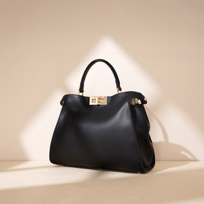 Peekaboo Black | Classic Leather Handbag Crossbody Bag Dupe