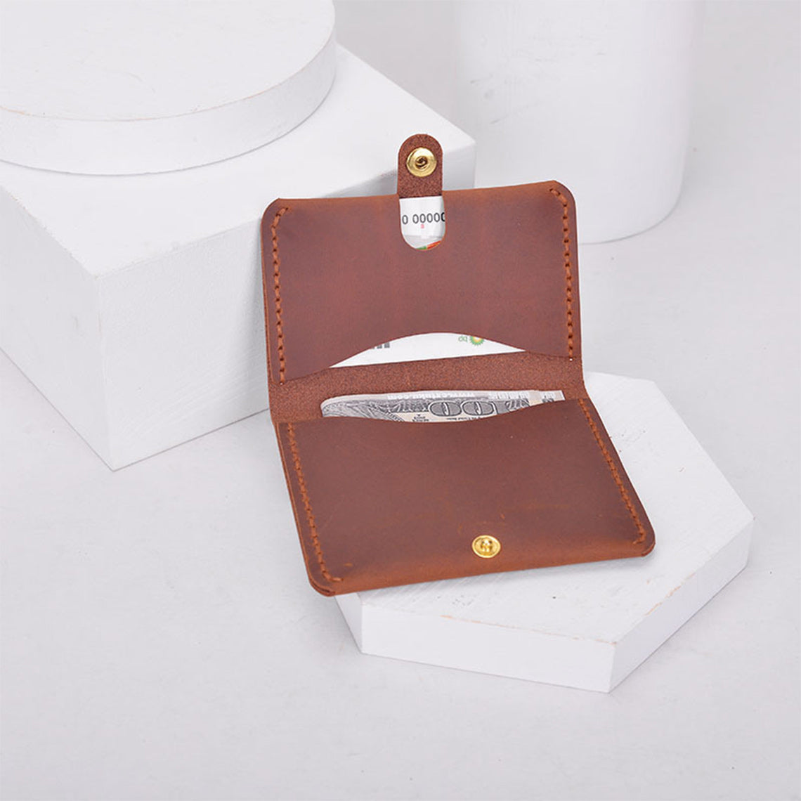 POPSEWING® Crazy Horse Leather Bifold Card Holder DIY Kit