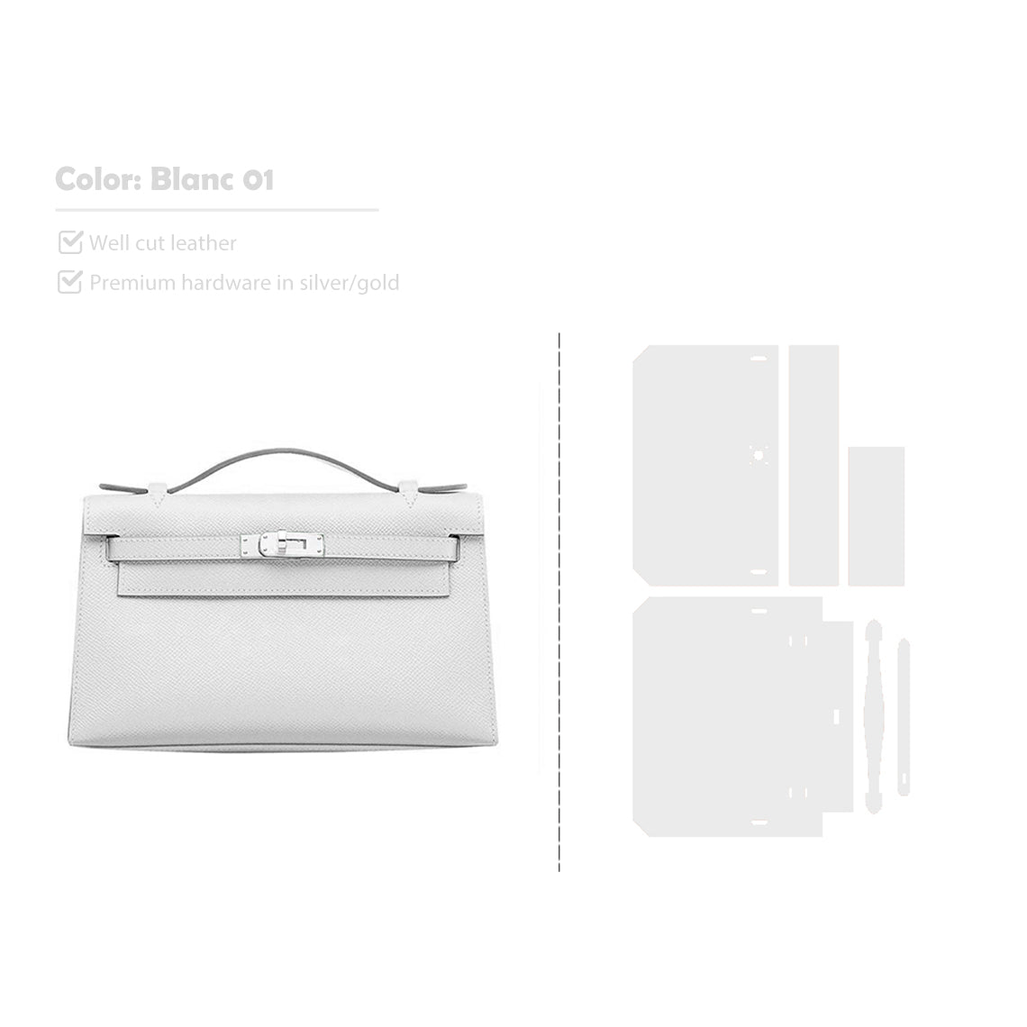 POPSEWING® Full Grain Leather Inspired Kelly Clutch - Advanced DIY Kits