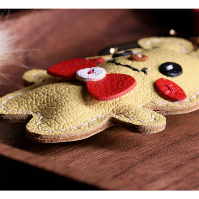 Cute Cartoon Winnie Design Leather Keychain | Christmas Gift Idea