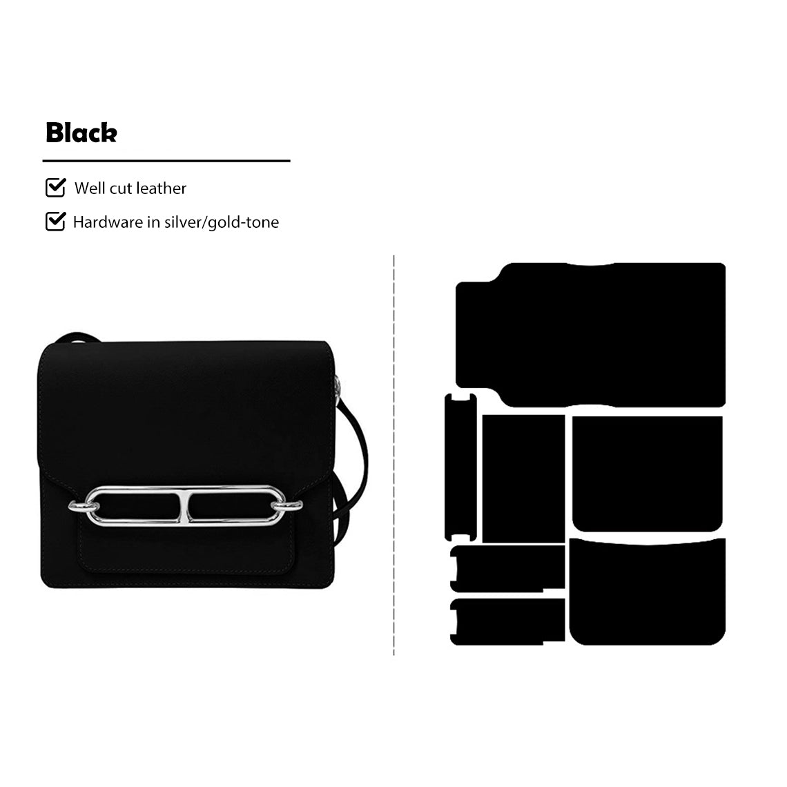 Black Roulis Bag DIY Kit | Make Your Own Leather Bag - POPSEWING®