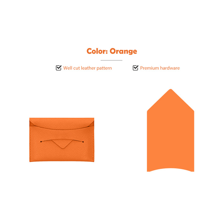 Orange Leather Card Holder DIY Kits | Beginner DIY Wallet Kits - POPSEWING®