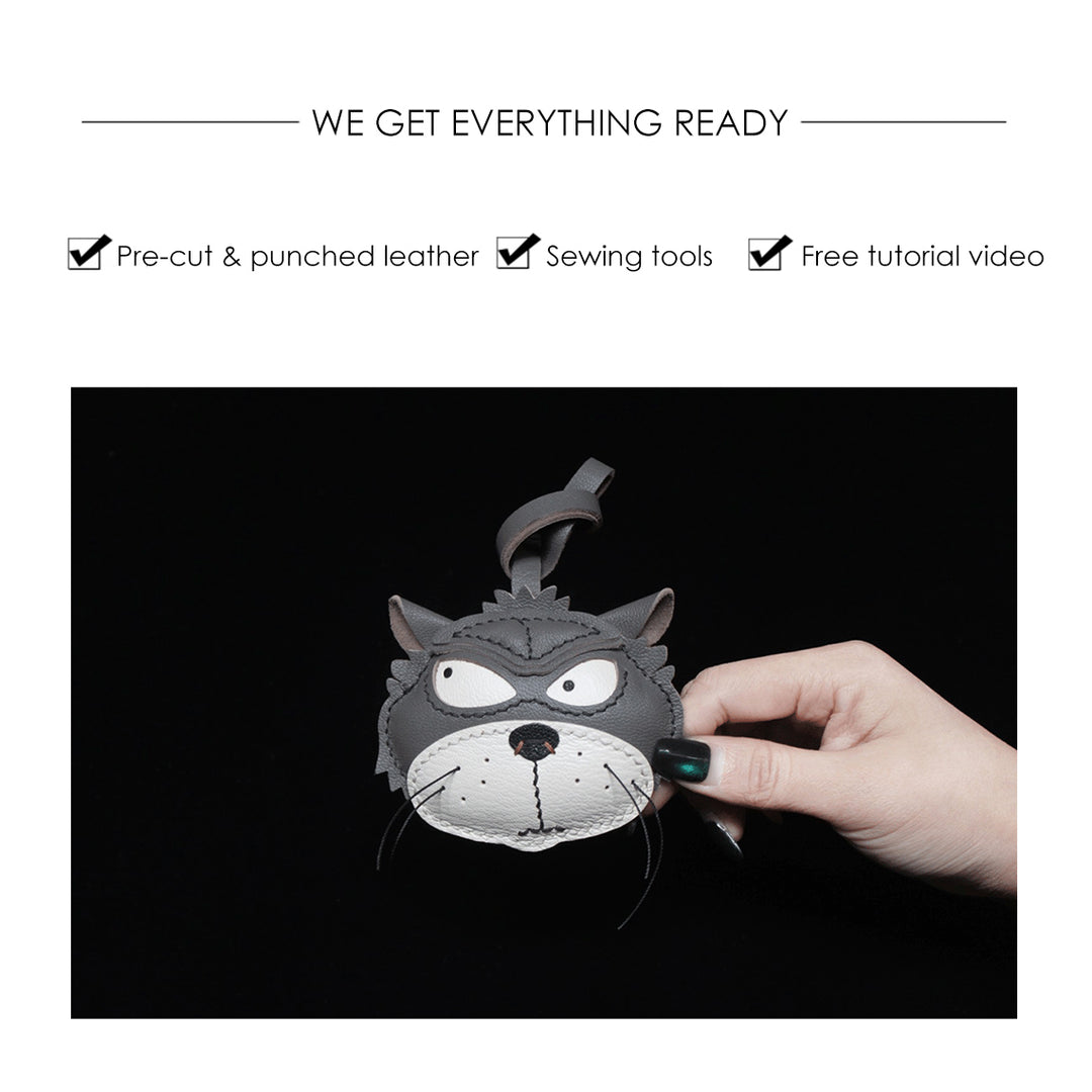 POPSEWING® Leather Fun Cat Keychain DIY Kit