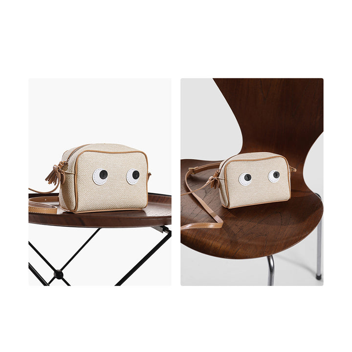 Kawaii Eye Design Crossbody Bag | Handmade Leather Bags - POPSEWING®