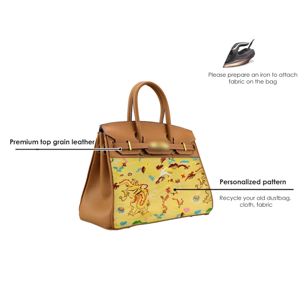 POPSEWING® Top Grain Leather Dustbag Recycle Platinum Bag DIY Kit