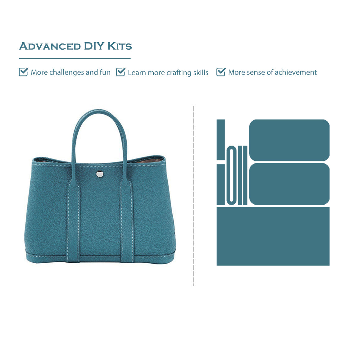 POPSEWING® Full Grain Leather New Garden Party Handbag - Advanced DIY Kits