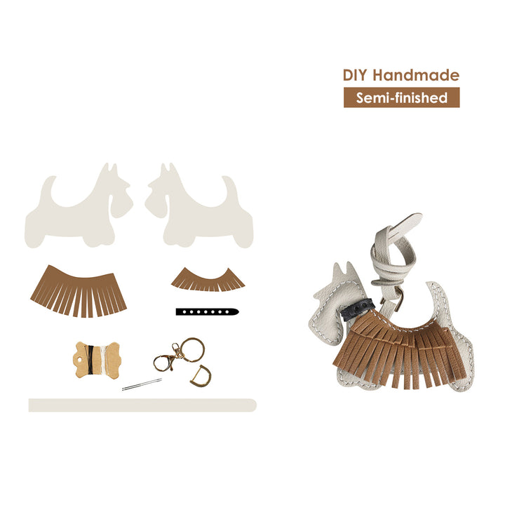 POPSEWING® Sheep Leather Scottie Dog Keychain DIY Kit