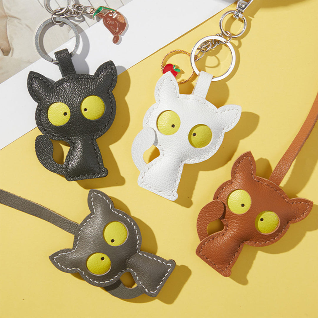 Cute Kitty Leather Keychain Patterns Sewing Kits - POPSEWING®