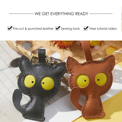 POPSEWING® Leather Kitty Keychain DIY Kits