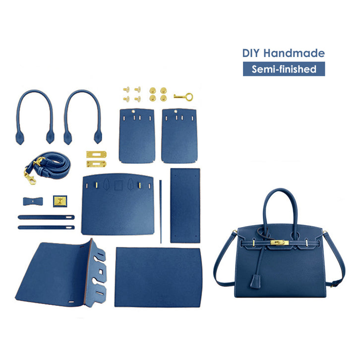 POPSEWING® Top Grain Leather Sellier Platinum Bag DIY Kit