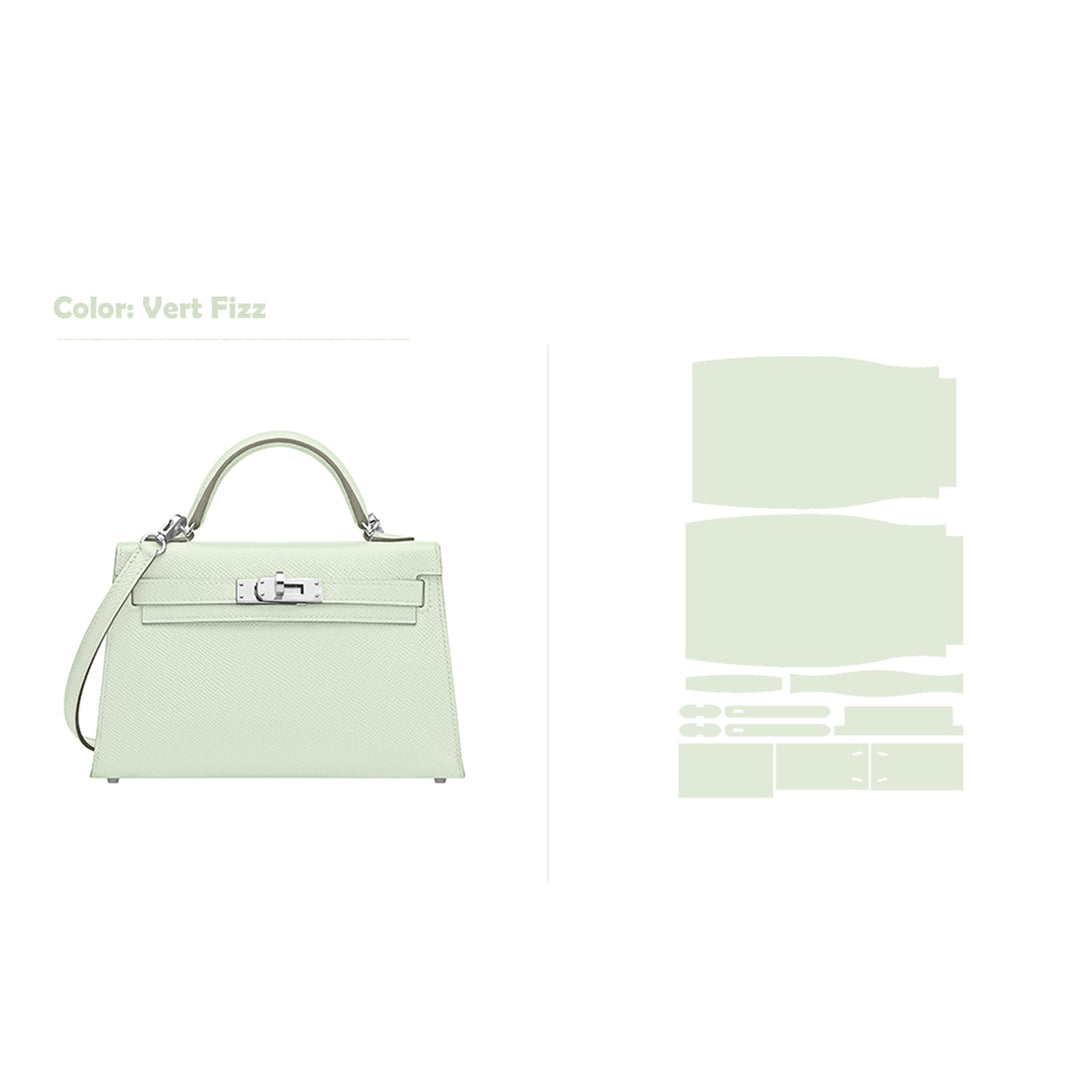 Vert Fizz Mini Kelly Bag DIY Kit Leather Patterns | Advanced Leather Bag Making Project