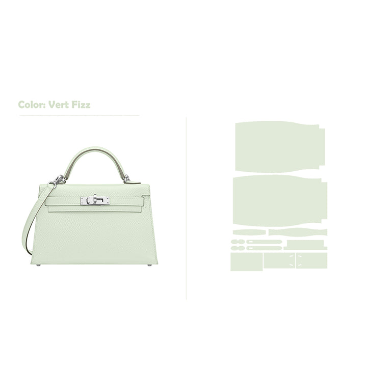 Vert Fizz Mini Kelly Bag DIY Kit Leather Patterns | Advanced Leather Bag Making Project