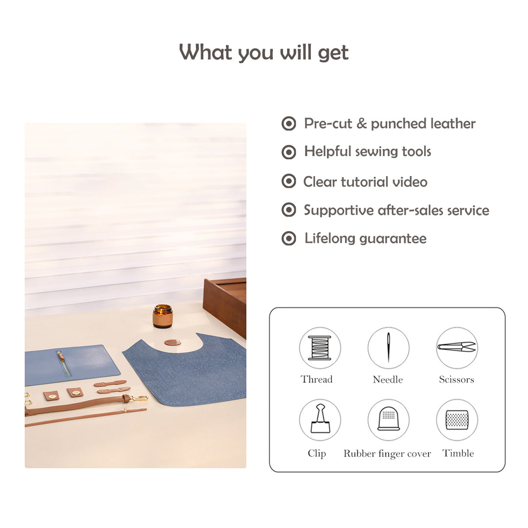 POPSEWING® Leather Bag DIY Kits | Materials, Tools and Instruction Included
