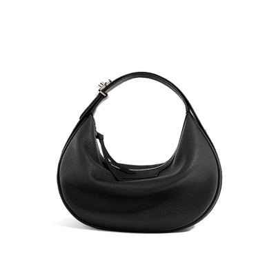 Top Grain Leather Moon Hobo Handbag