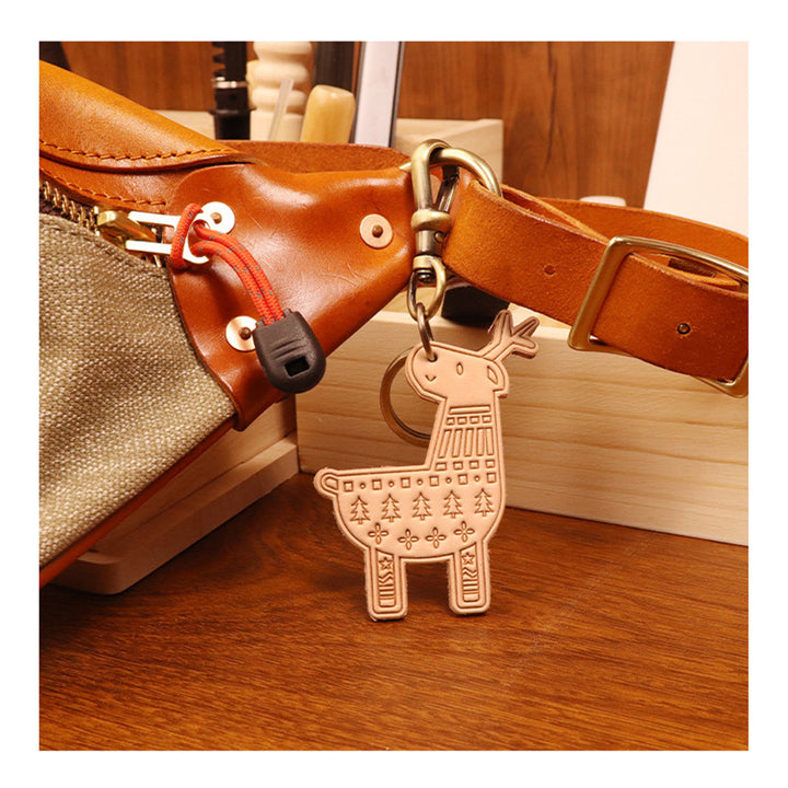 POPSEWING®️ Vegetable Tanned Leather Gingerbread Men Keychain