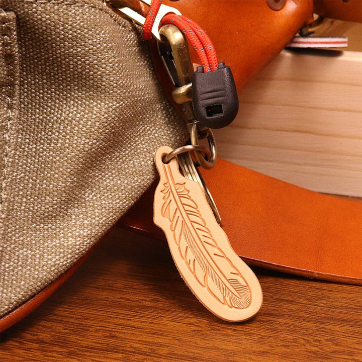 POPSEWING®️ Vegetable Tanned Leather Gingerbread Men Keychain