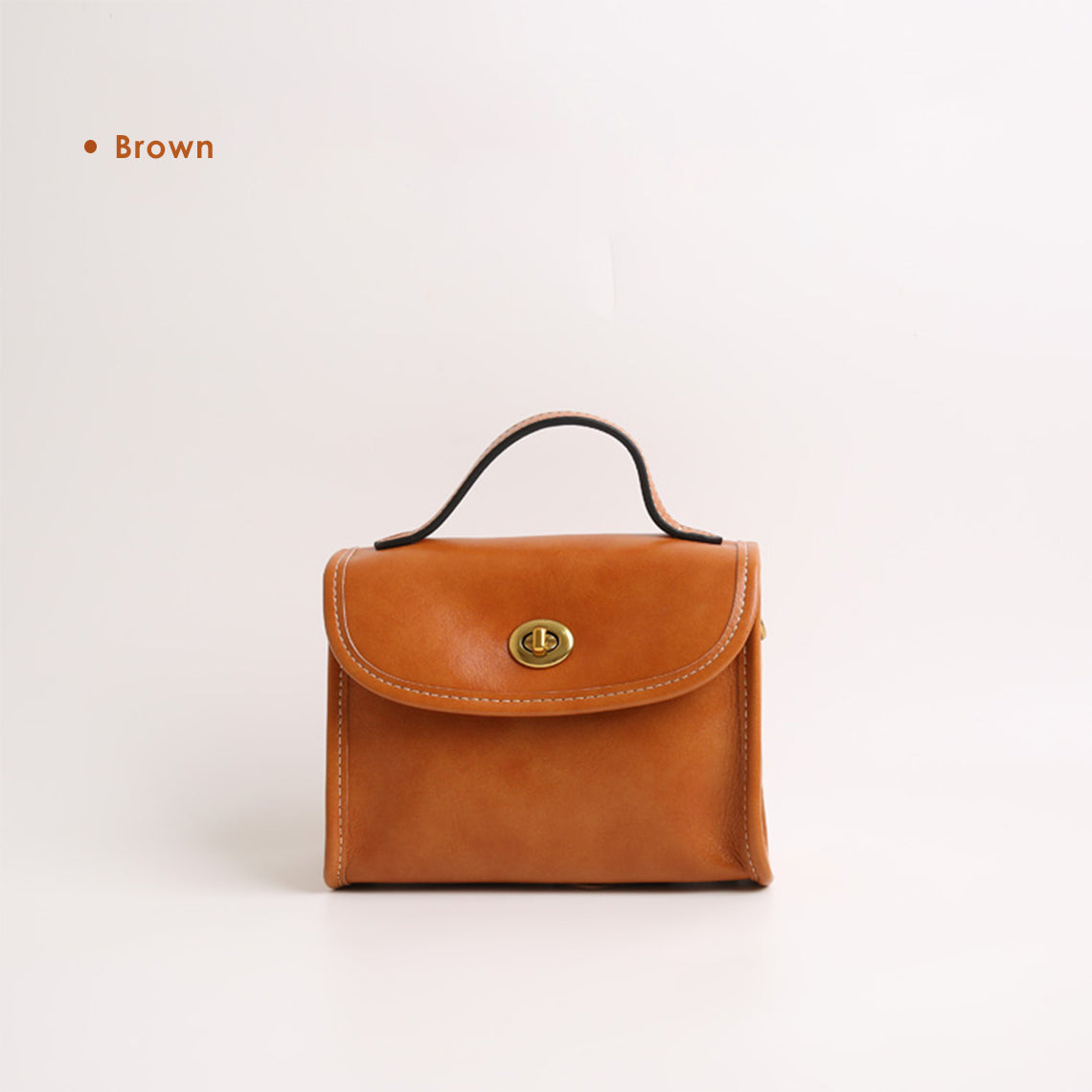 Vegetable Tanned Leather Women Sqaure Handbag