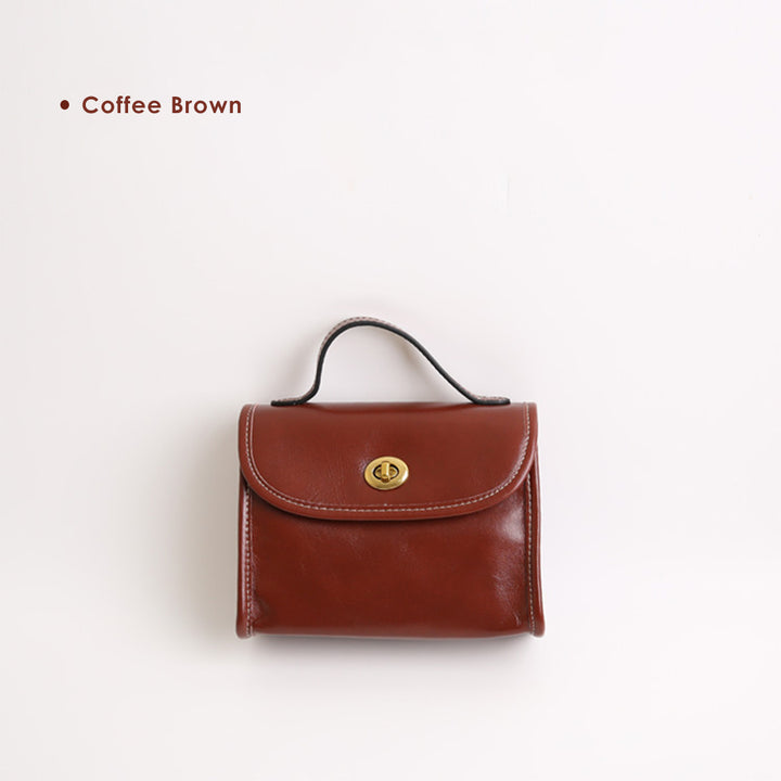 Vegetable Tanned Leather Women Square Handbag