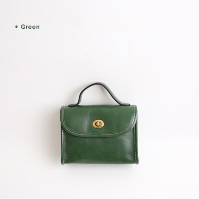 Vegetable Tanned Leather Women Square Handbag