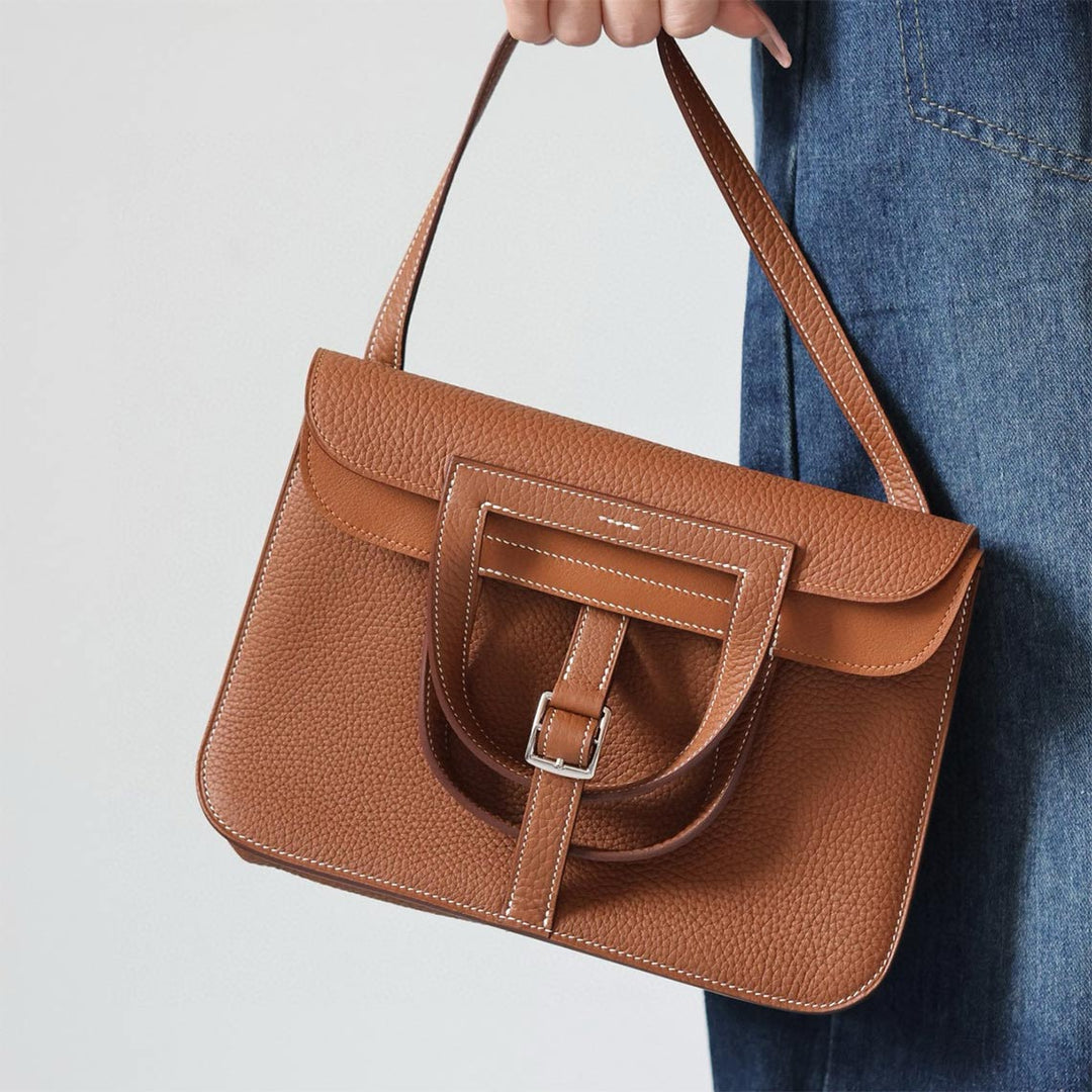 Handmade Leather Classic Horseshoe Bag for Women