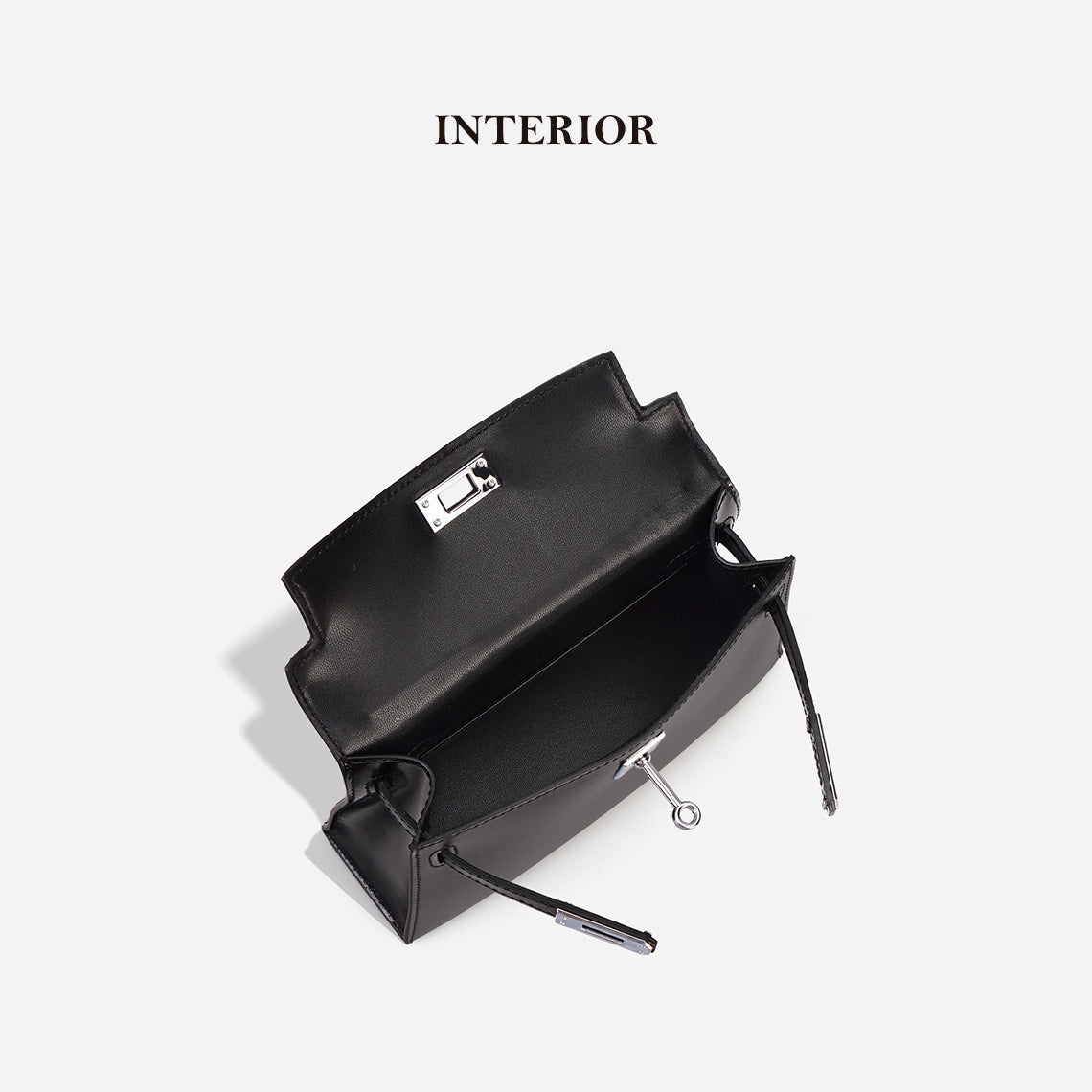 Black Leather Inspired Mini Designer Bag | Luxury Small