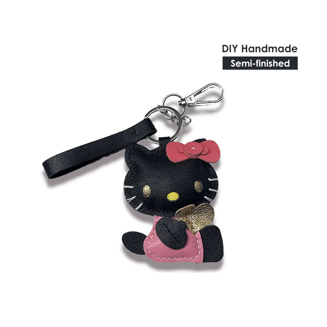 Inspired Hello Kitty Design Leather Keychain | Easy DIY Leather Projects - POPSEWING®