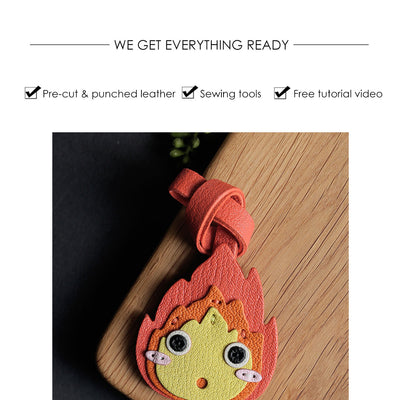 POPSEWING® Sheep Leather Anime Calcifer Charm DIY Kits