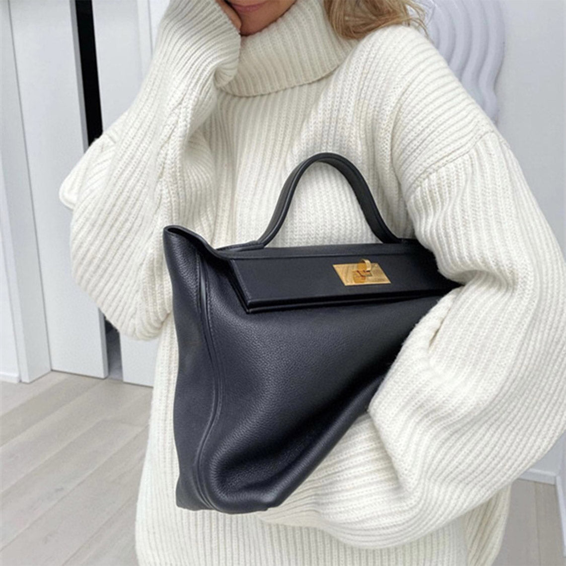 Designer Handbag 2424 | Black Leather Bag for Women - POPSEWING®