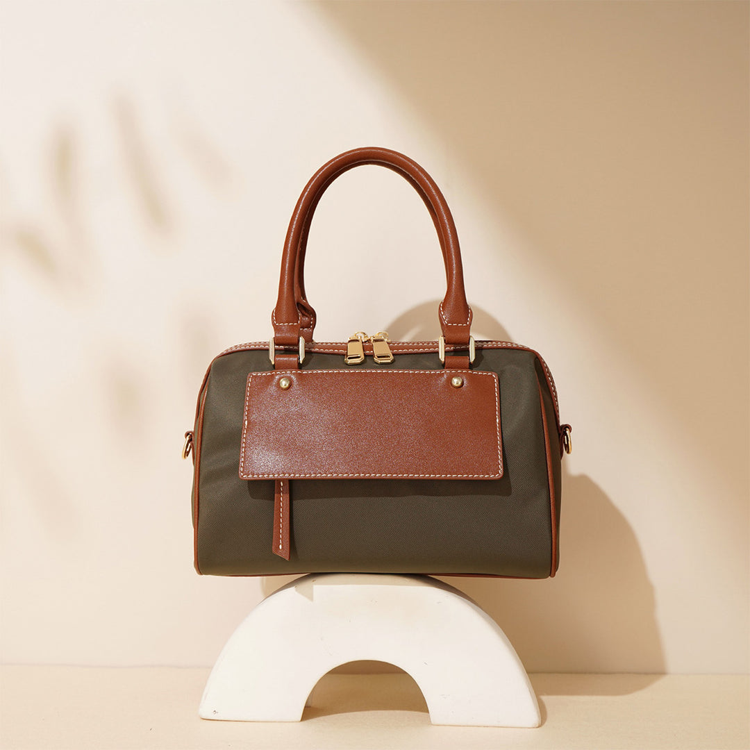 Leather Women Light Boston Handbag