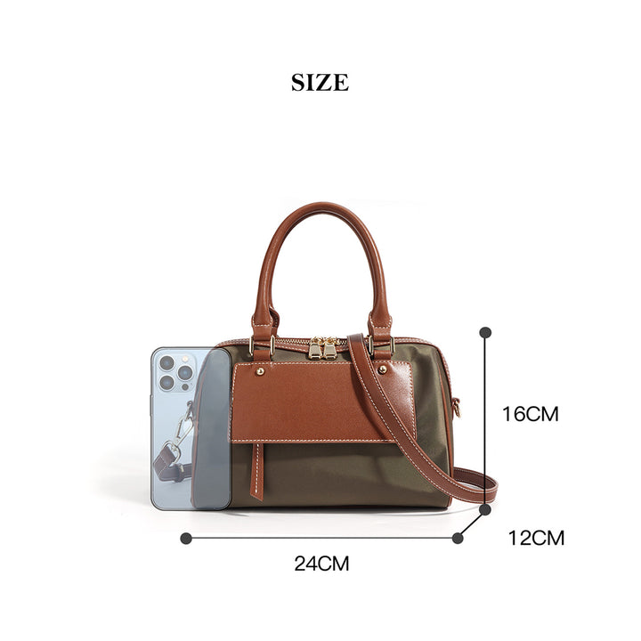 Leather Women Light Boston Handbag