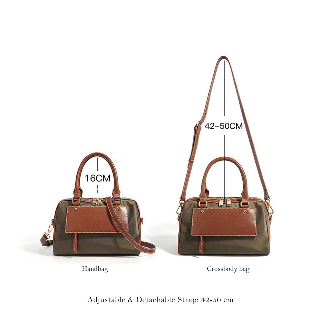 Leather Women Light Boston Handbag