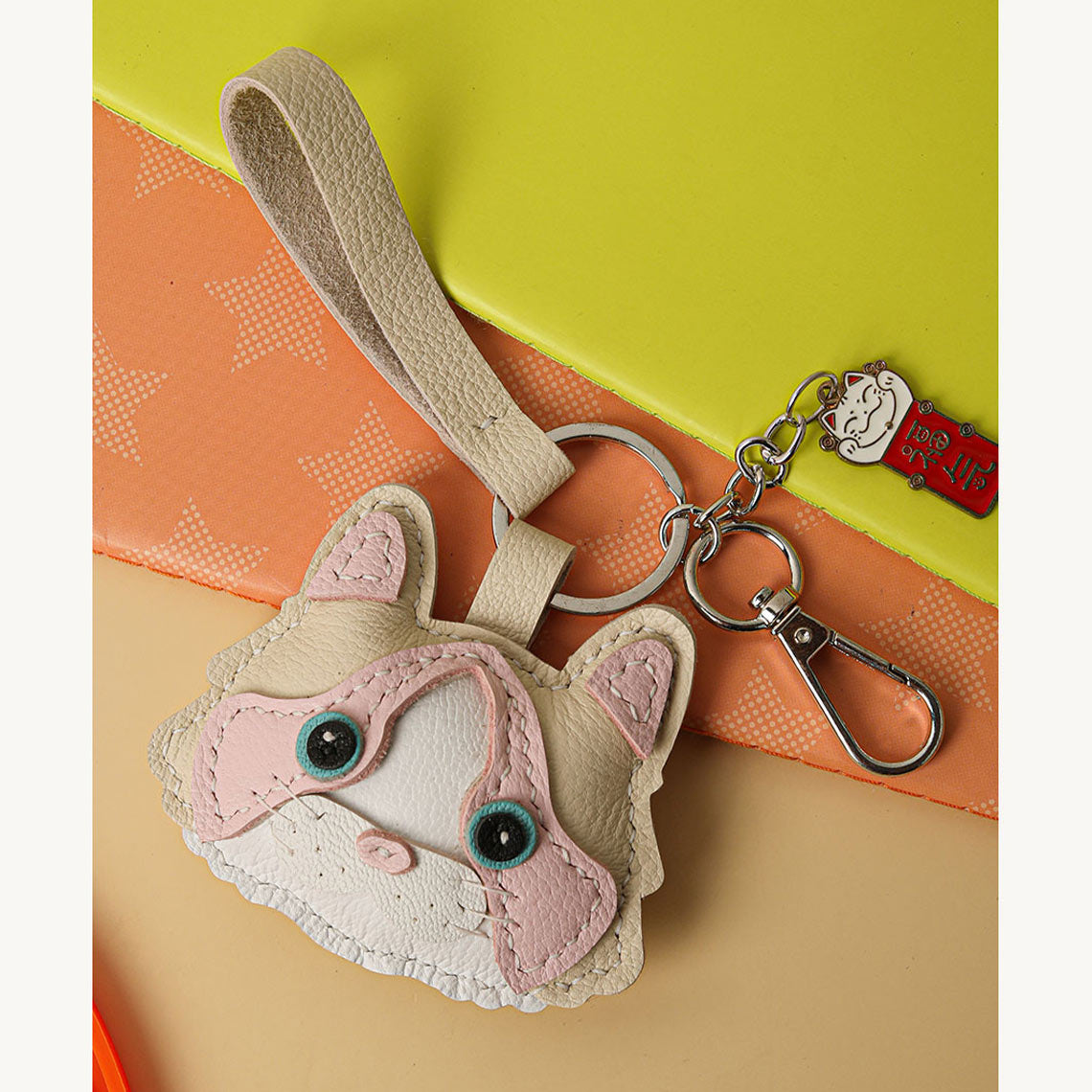 POPSEWING® Sheep Leather Little Cat Keychain DIY Kit