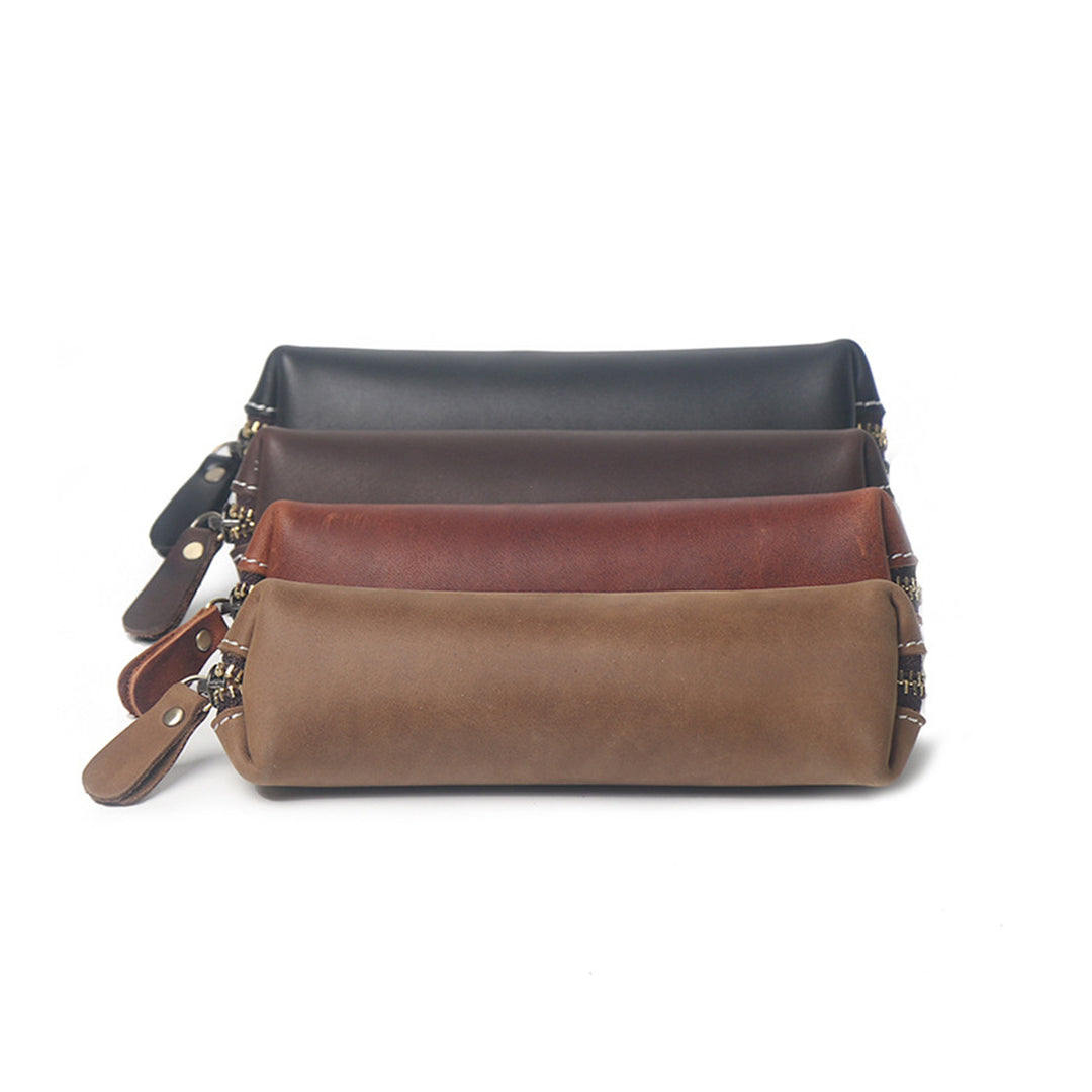 Crazy Horse Leather Zip Pen Holder