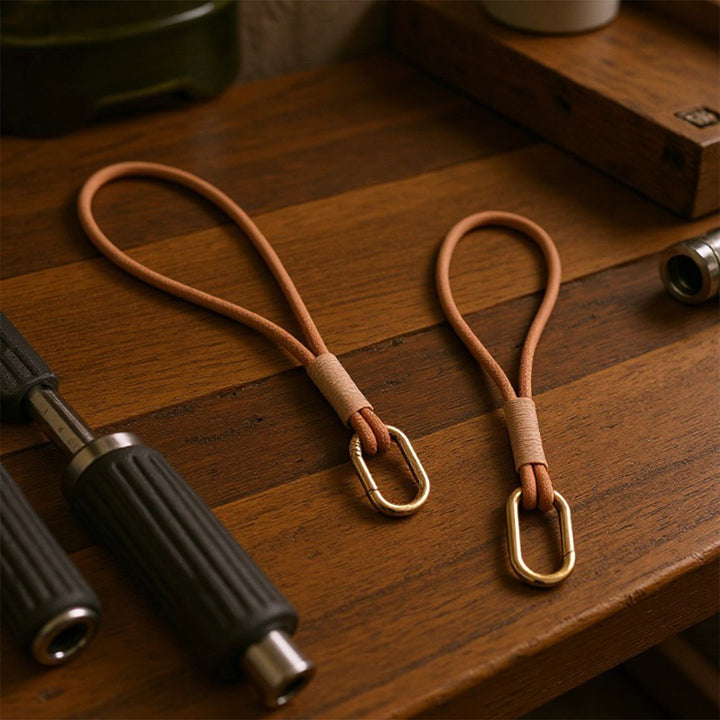 Handmade Leather Wrist Band Keychain