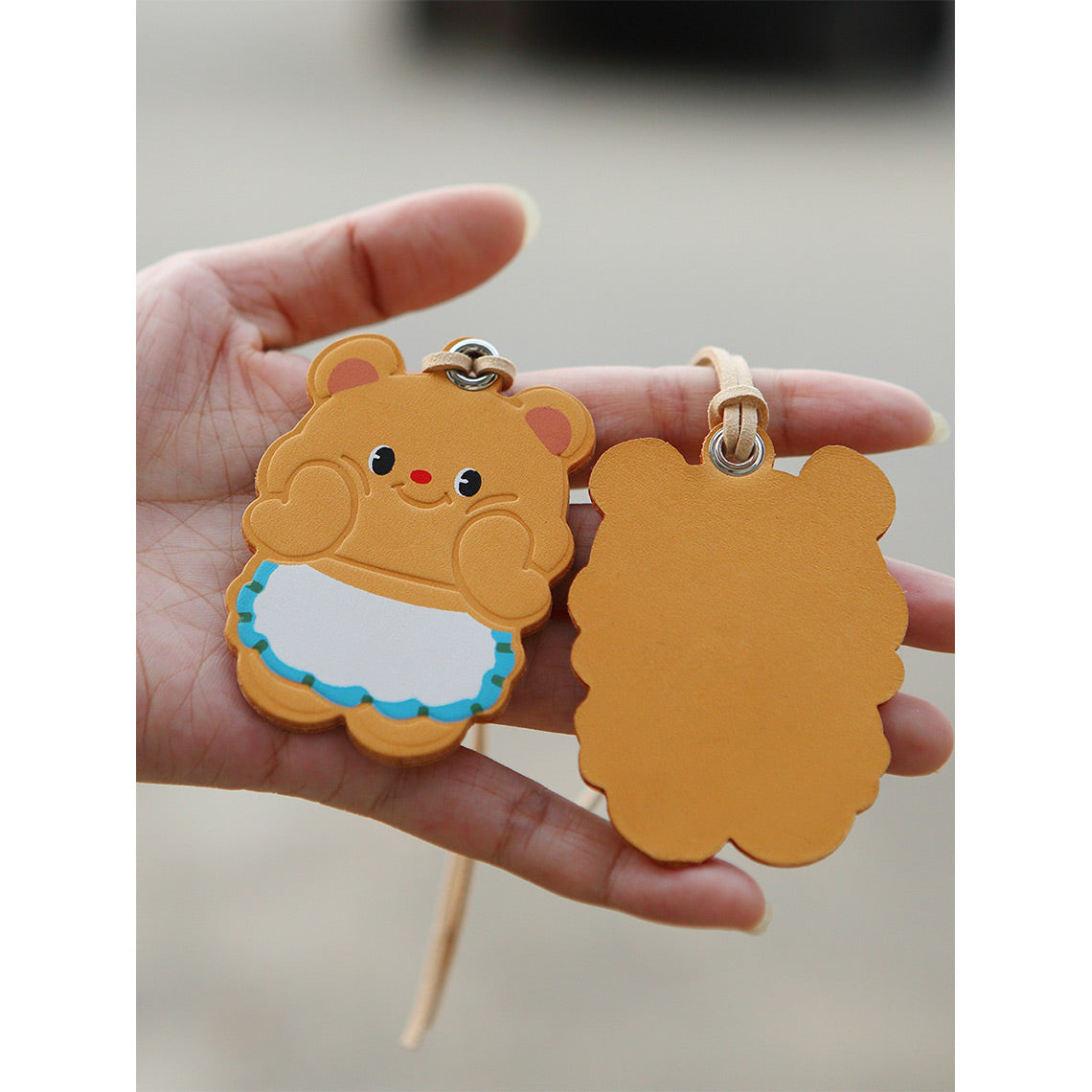 POPSEWING® Vegetable Tanned Leather Cute Bear Charm